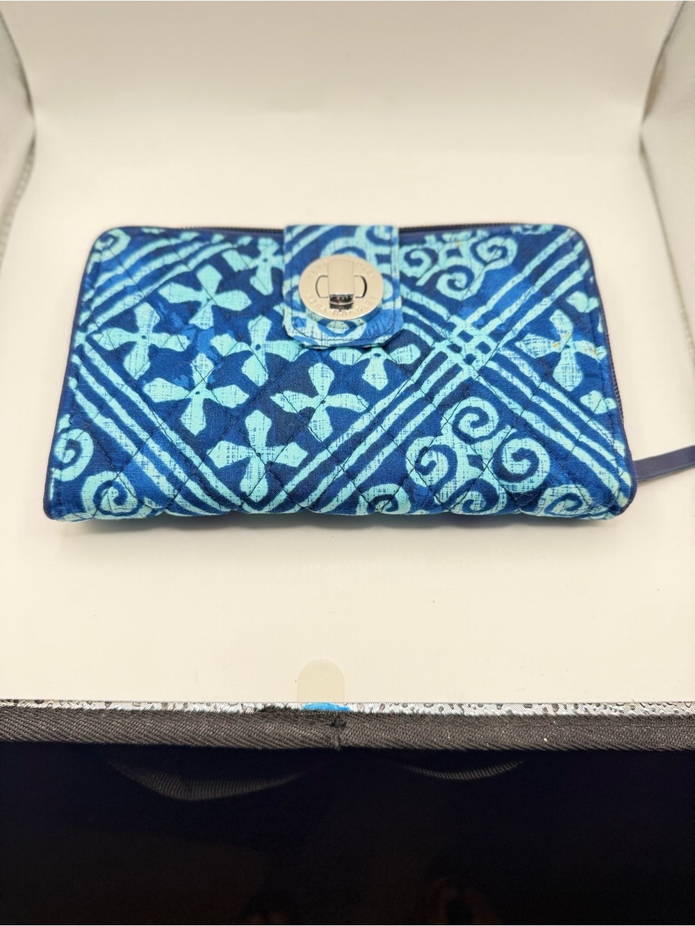 Vera Bradley Blue Patterned Turn-Lock Wallet